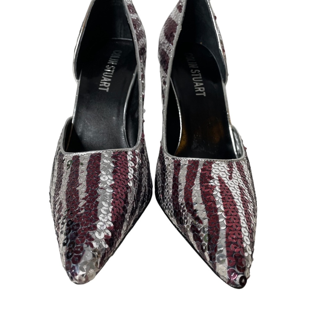 Colin Stuart Sequin Zebra Pointed Toe D’orsay Pum… - image 8